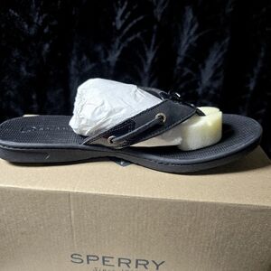 Sperry Seafish Patent Leather Sandals – Black – Women’s 9 – NEW